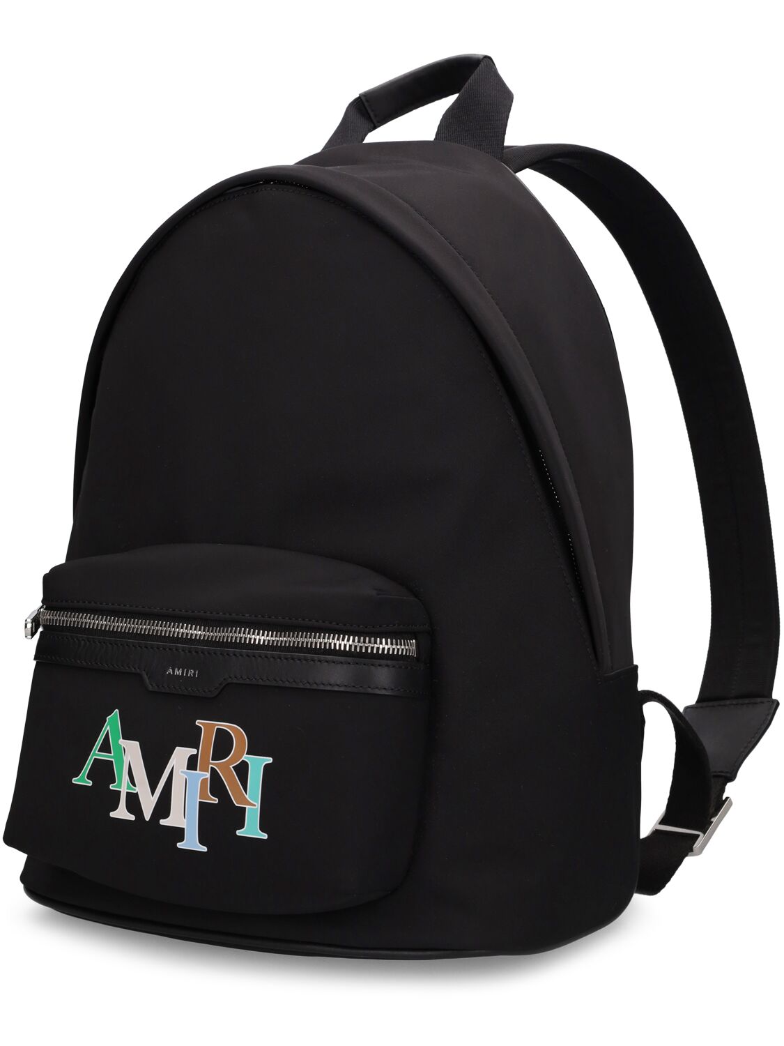 Shop Amiri Logo Embroidered Nylon Backpack In Black