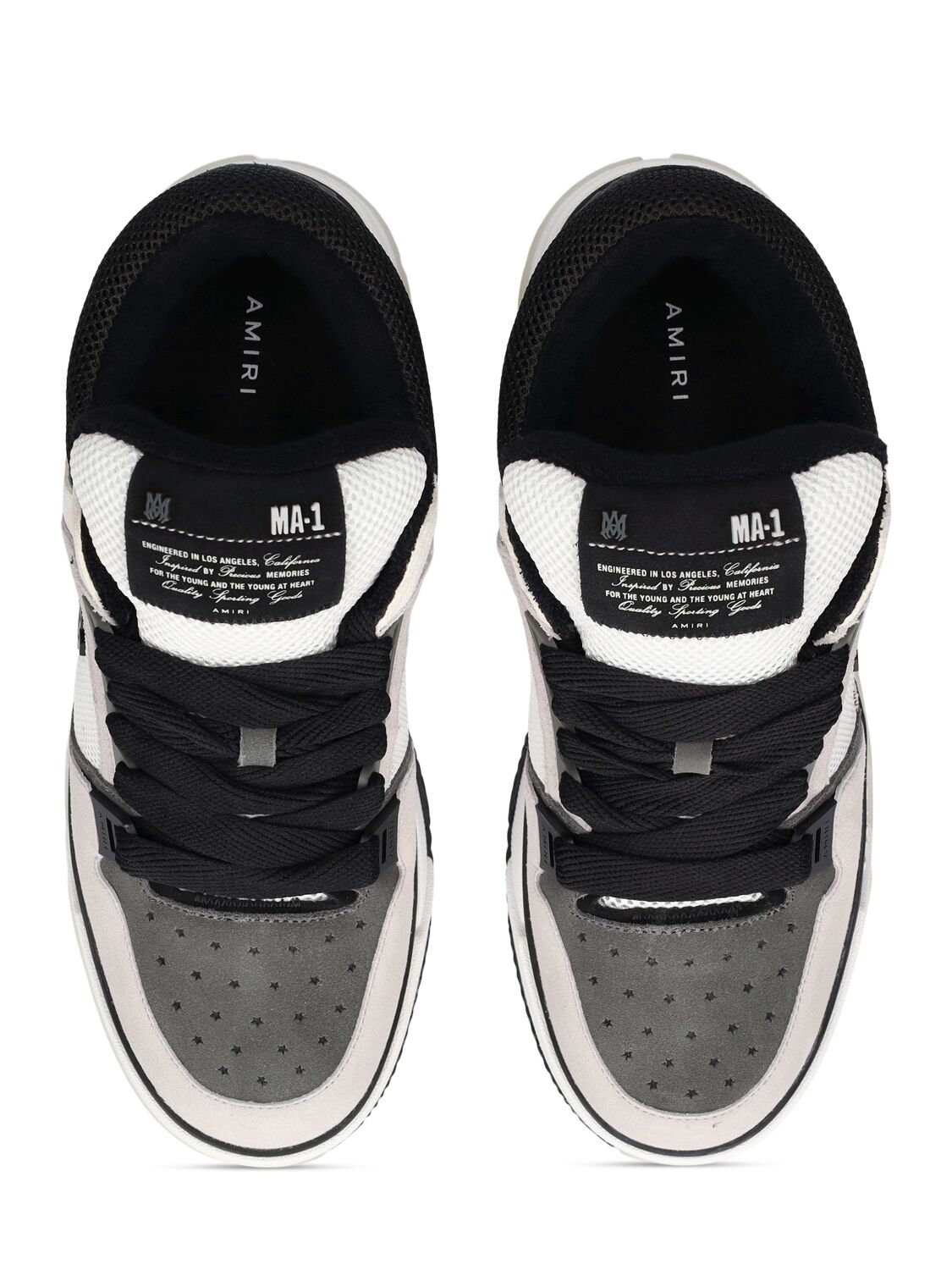 Shop Amiri Ma-1 Leather Low Top Sneakers In 黑色