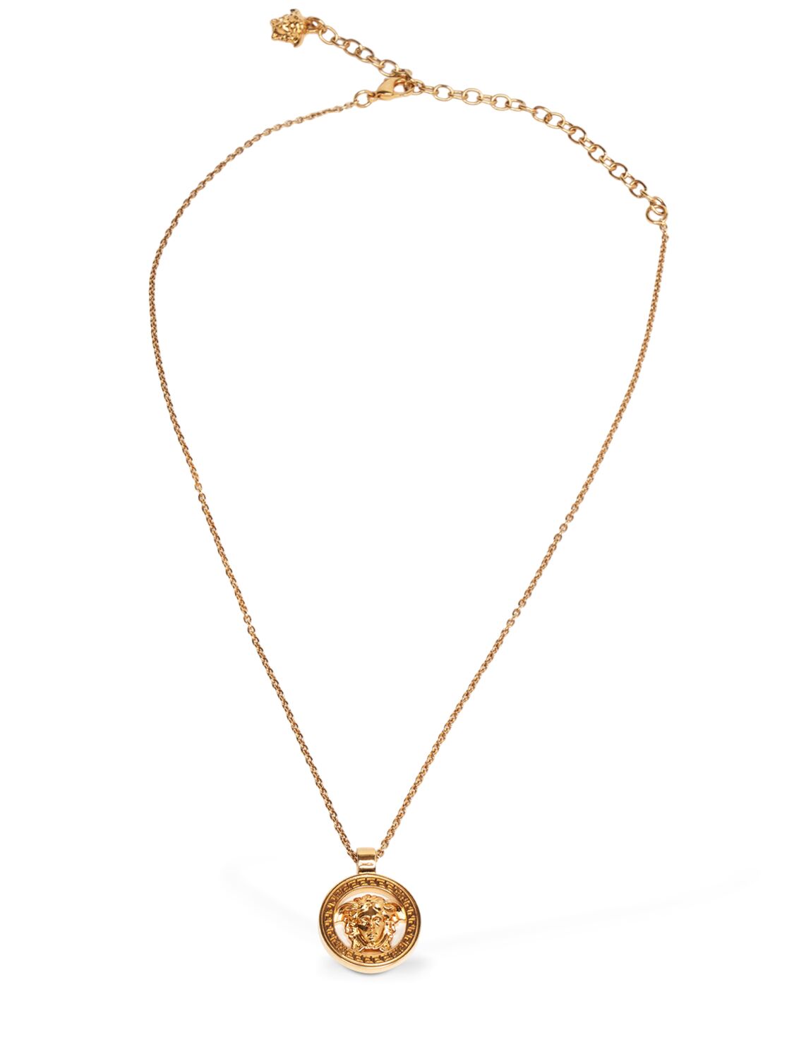 Versace Metal Long Necklace In Gold