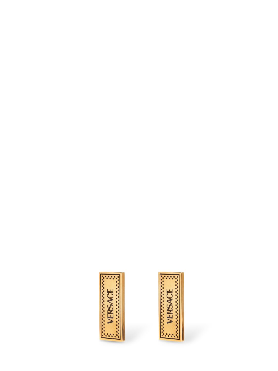 Shop Versace 90's Vintage Stud Earrings In Gold