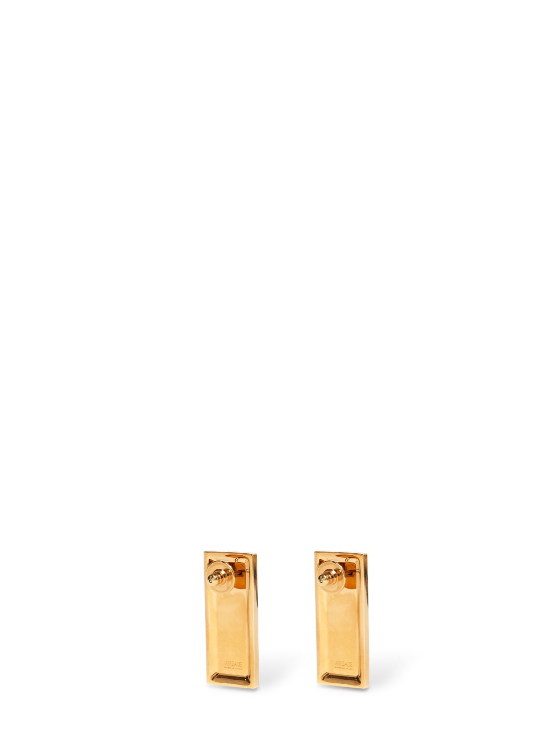 Shop Versace 90's Vintage Stud Earrings In Gold