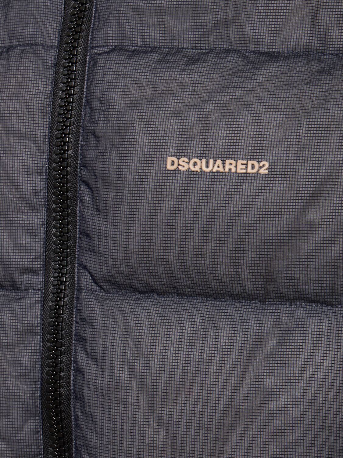 Shop Dsquared2 Logo Nylon Puffer Jacket In Dunkelblau