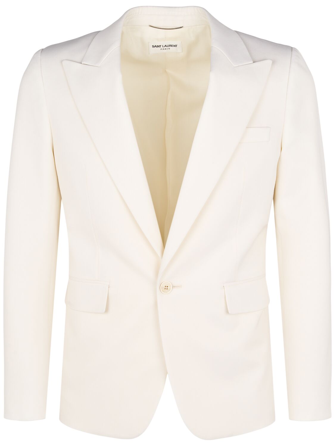 Saint Laurent Single-breasted Silk-blend Suit Jacket In Craie