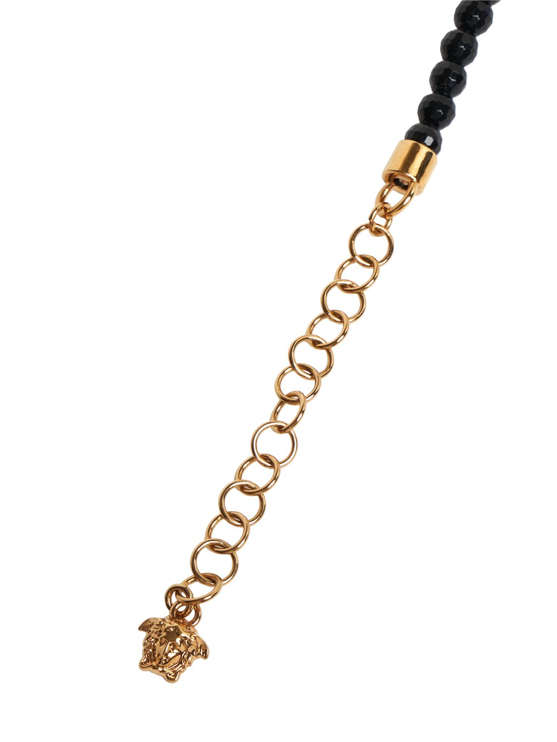 Shop Versace Medusa Bracelet In Black,gold