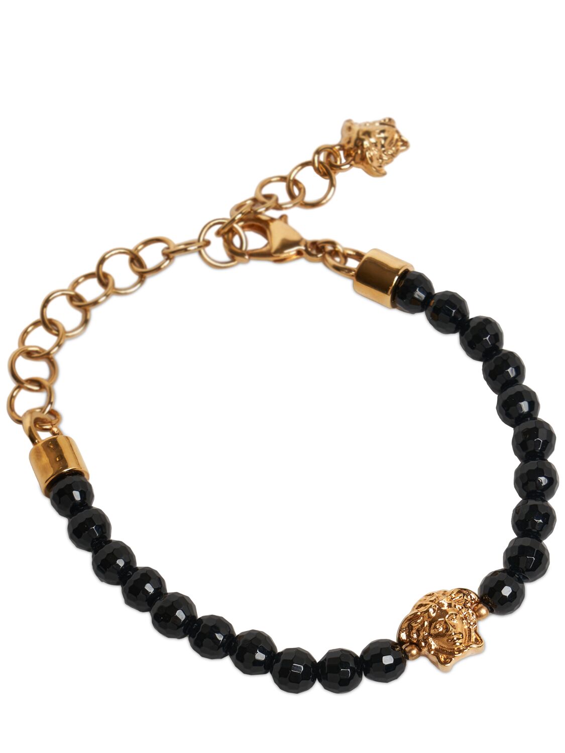 Versace Medusa Bracelet In Black,gold