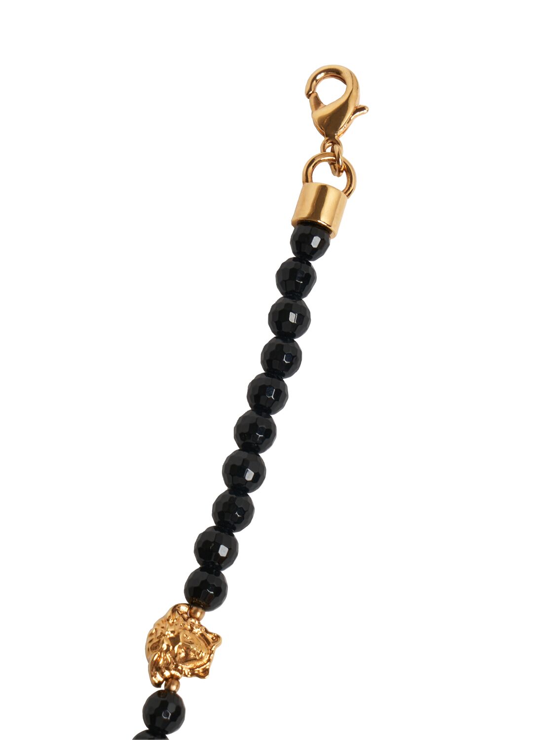 Shop Versace Medusa Bracelet In Black,gold