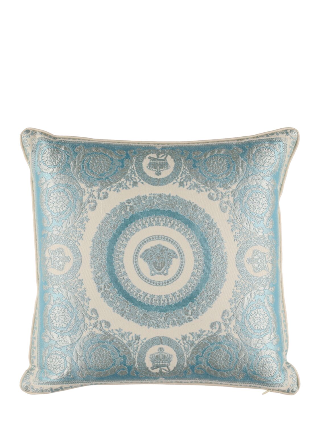 Versace Crete De Fleur Cushion In Blue