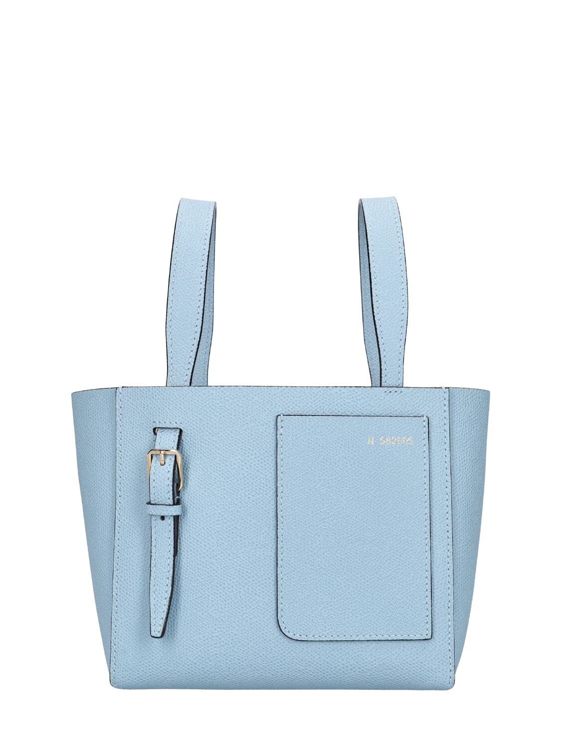 Valextra Mini Bucket Leather Top Handle Bag In Cerulean