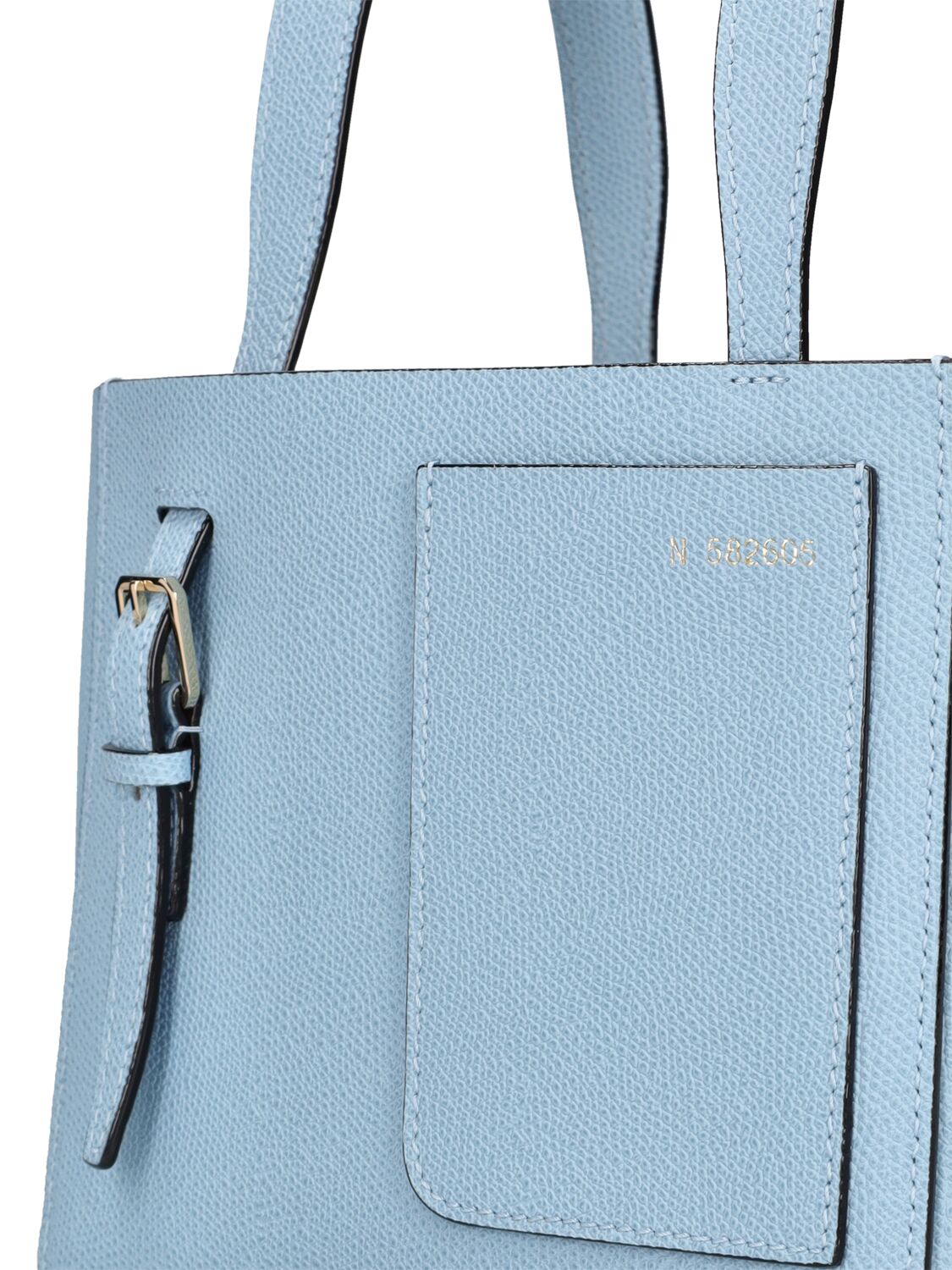 Shop Valextra Mini Bucket Leather Top Handle Bag In Cerulean