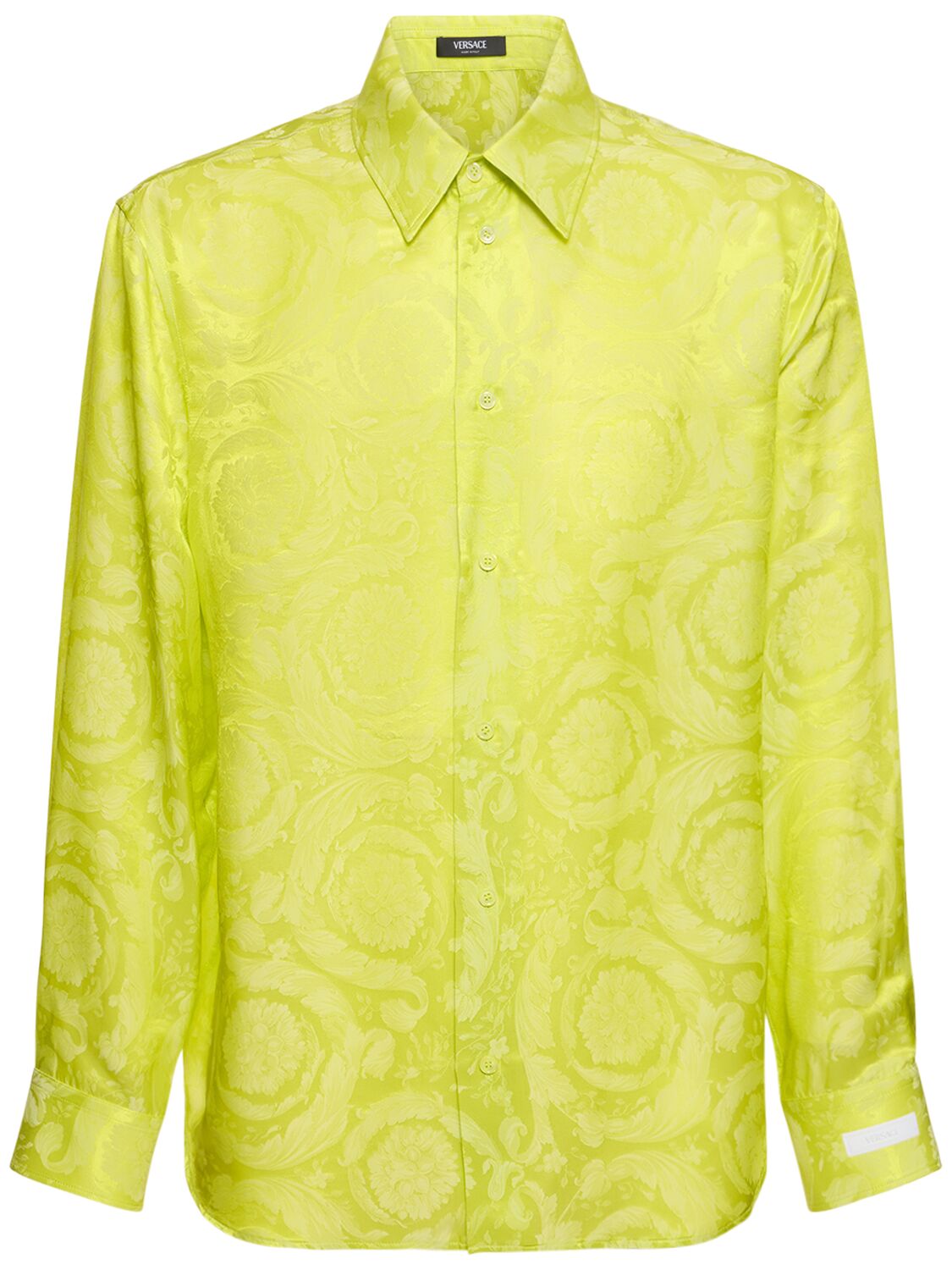 Versace Barocco粘胶纤维&真丝衬衫 In Mimosa