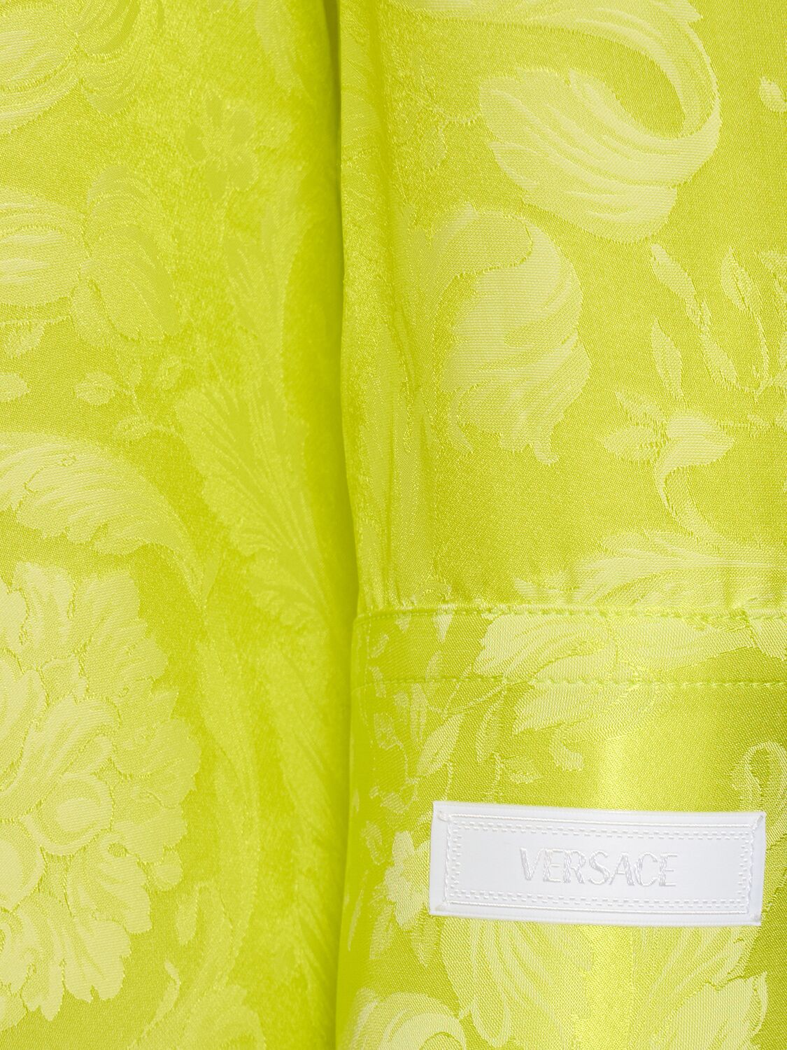 Shop Versace Barocco Viscose & Silk Shirt In Mimosa
