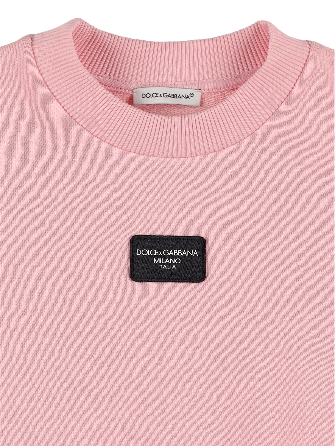 Shop Dolce & Gabbana Logo Cotton Sweatshirt In Pink