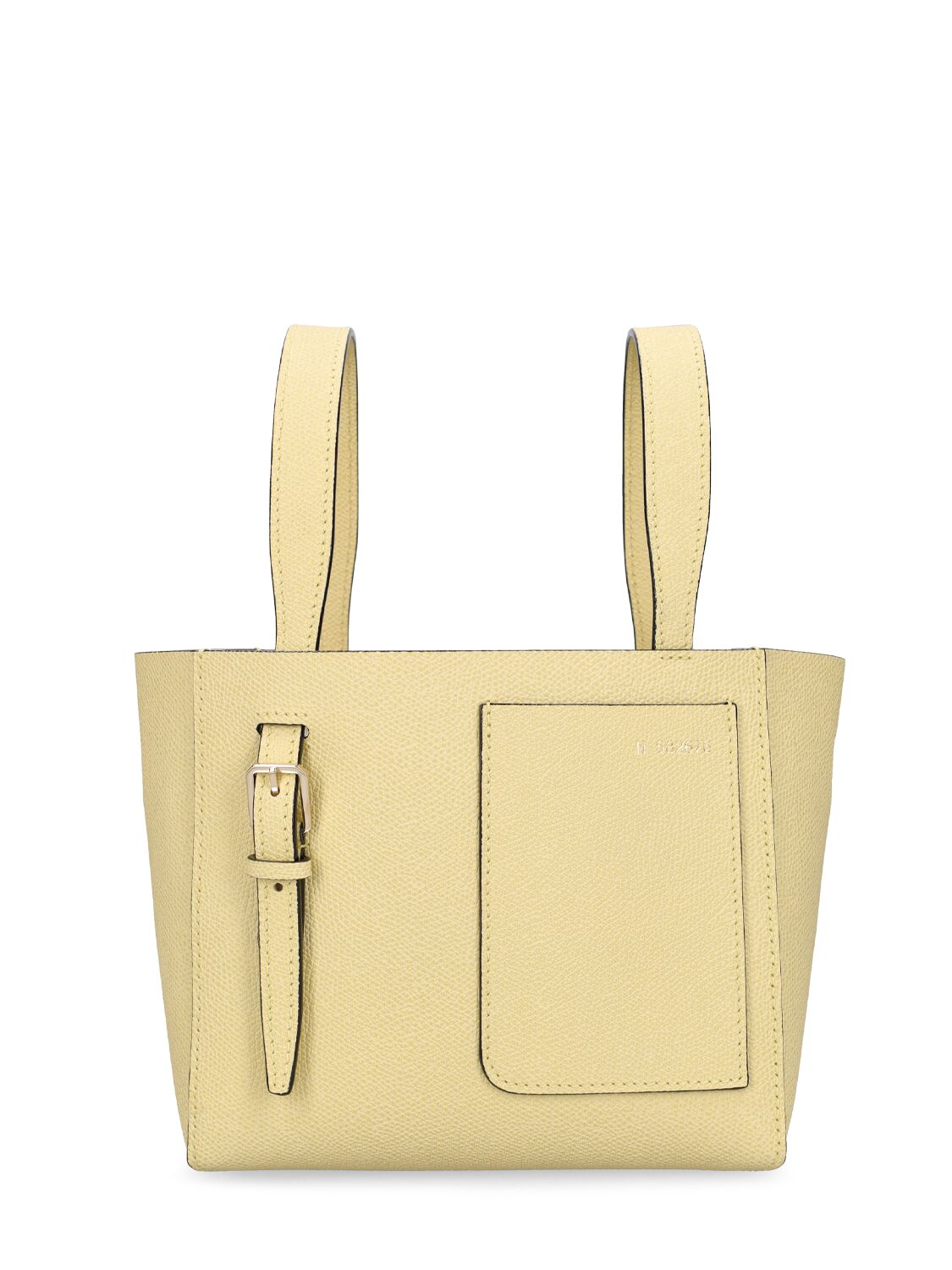 Shop Valextra Mini Bucket Leather Top Handle Bag In Vaniglia