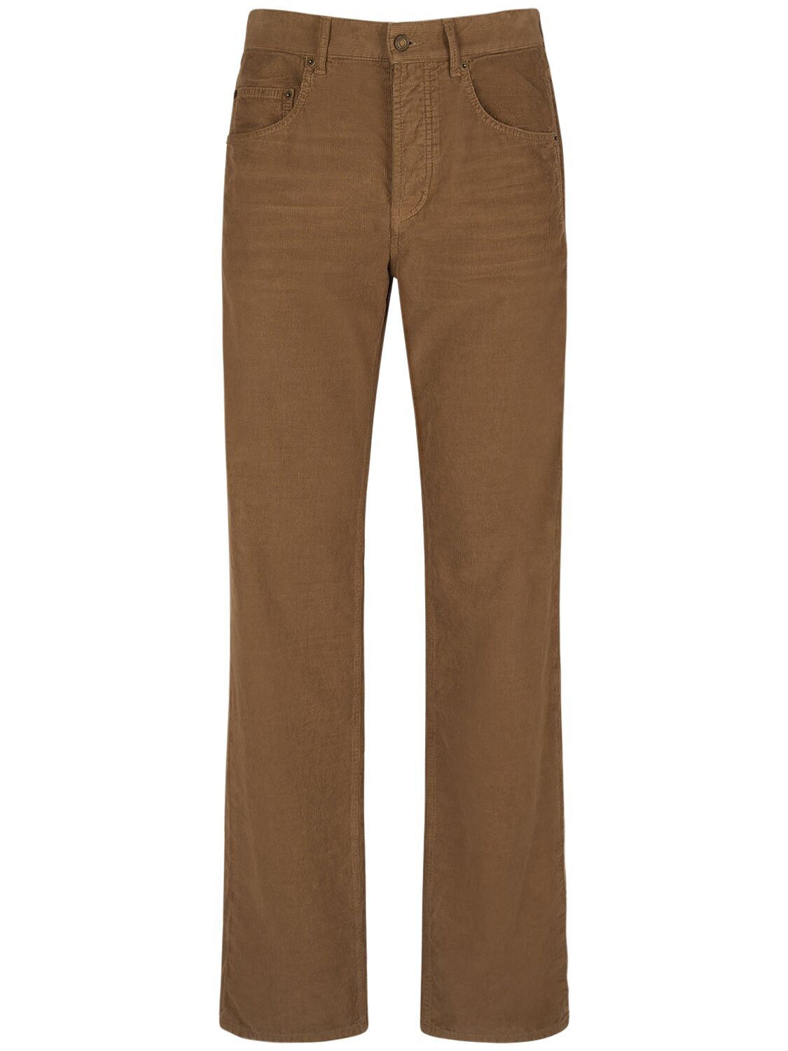 Saint Laurent Maxi Cotton Soft Corduroy Long Pants In Fall Leaf