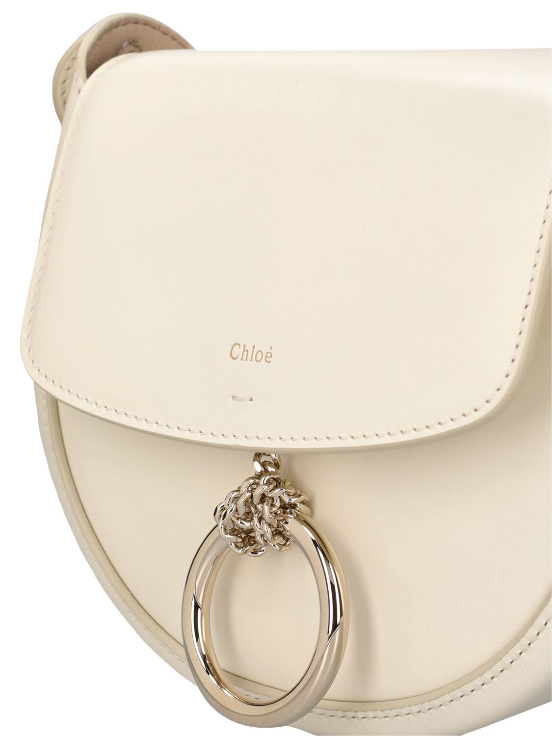 Shop Chloé Arlene Leather Shoulder Bag In Misty Ivory