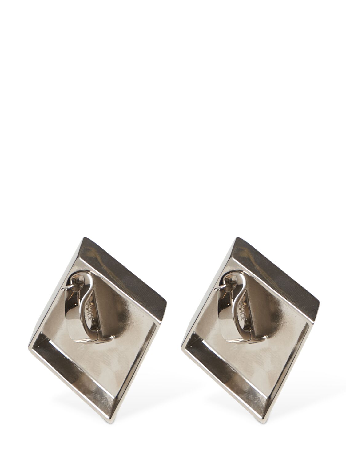 Shop Versace Mosaic Logo Stud Earrings In Silver