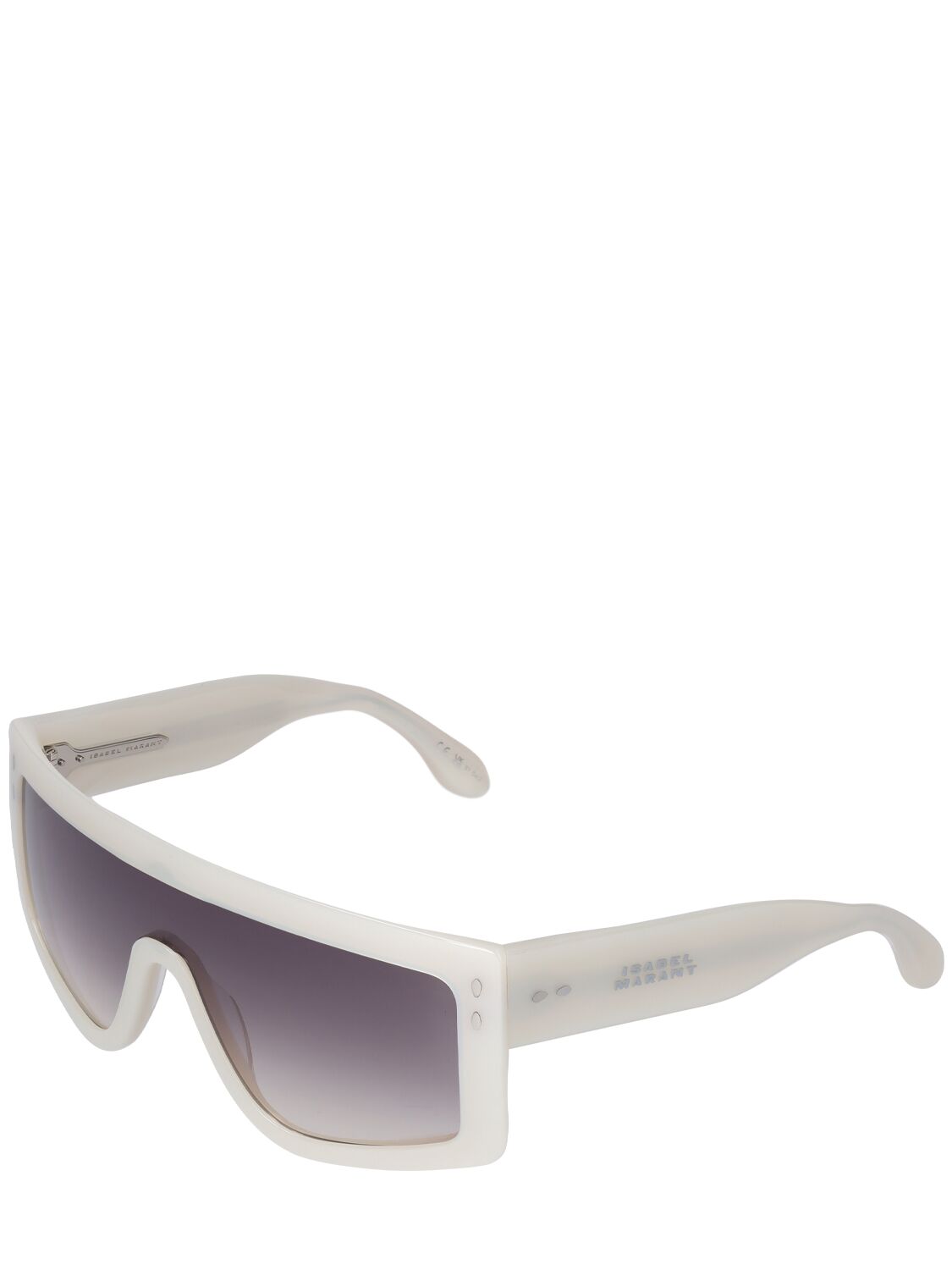 Shop Isabel Marant The New Maxi Temple Acetate Sunglasses In White,grey