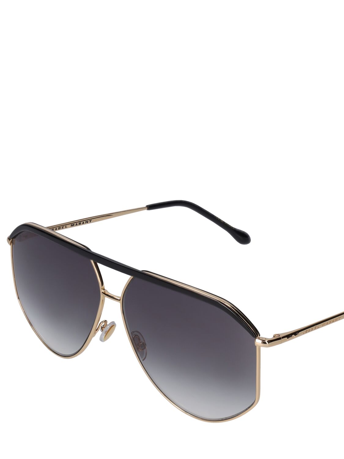 Shop Isabel Marant The Wild Metal Aviator Sunglasses In Gold,grey