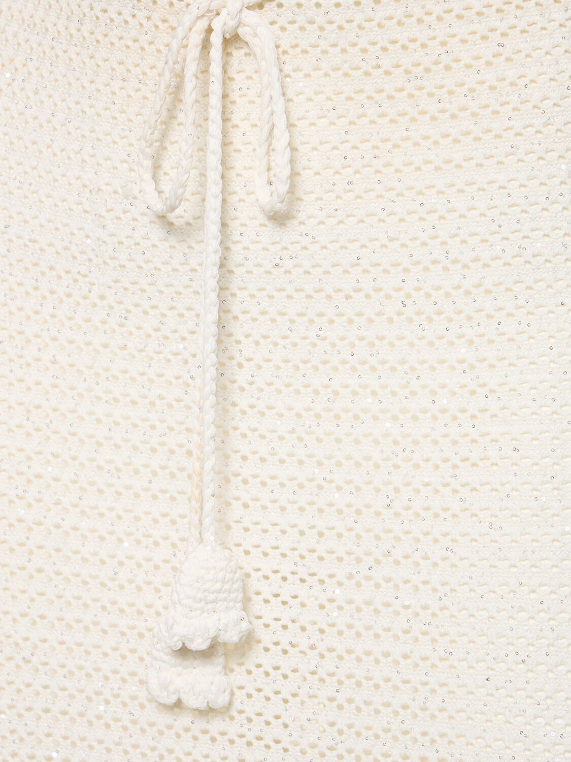 Shop Self-portrait Self-tie Crochet Midi Skirt In White