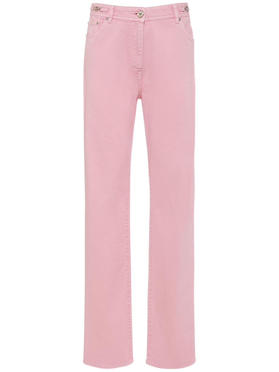 Versace Denim Flared Jeans In Light Pink