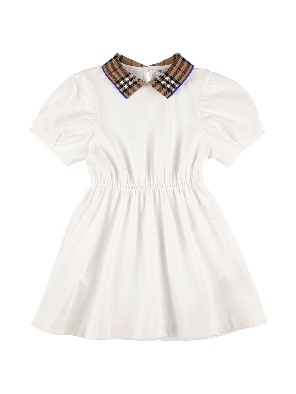 Burberry Kids' Kleid Aus Jersey Mit Karobesatz In White