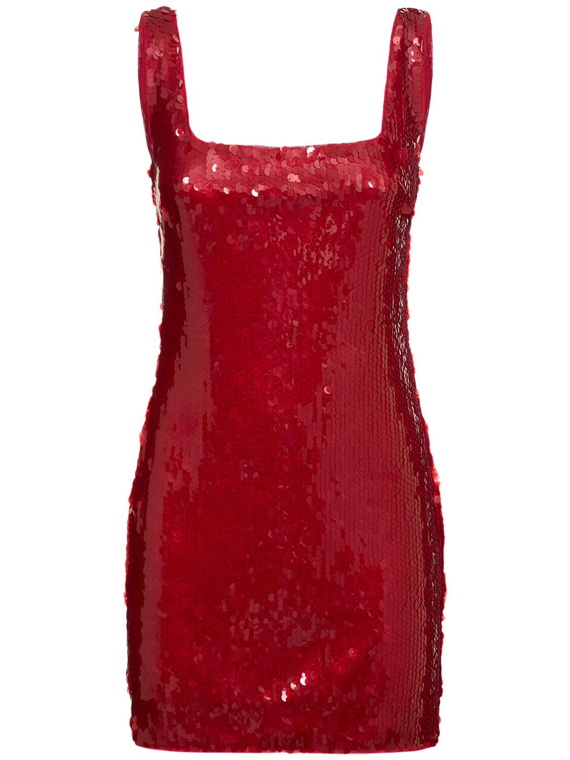 Shop Staud Eclise Sequined Mini Dress In Red