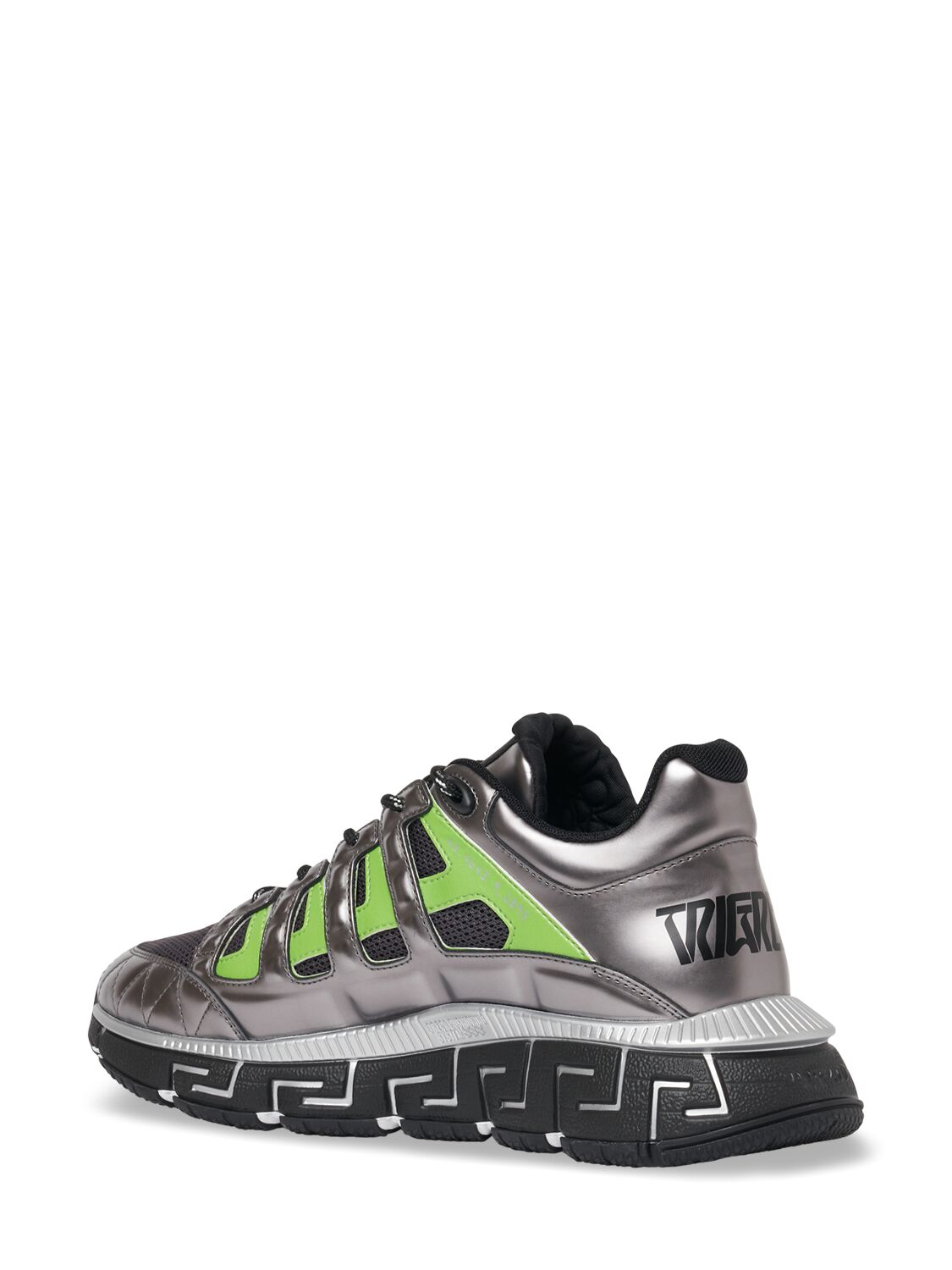 Shop Versace Trigreca Low Top Sneakers In Antracite Green