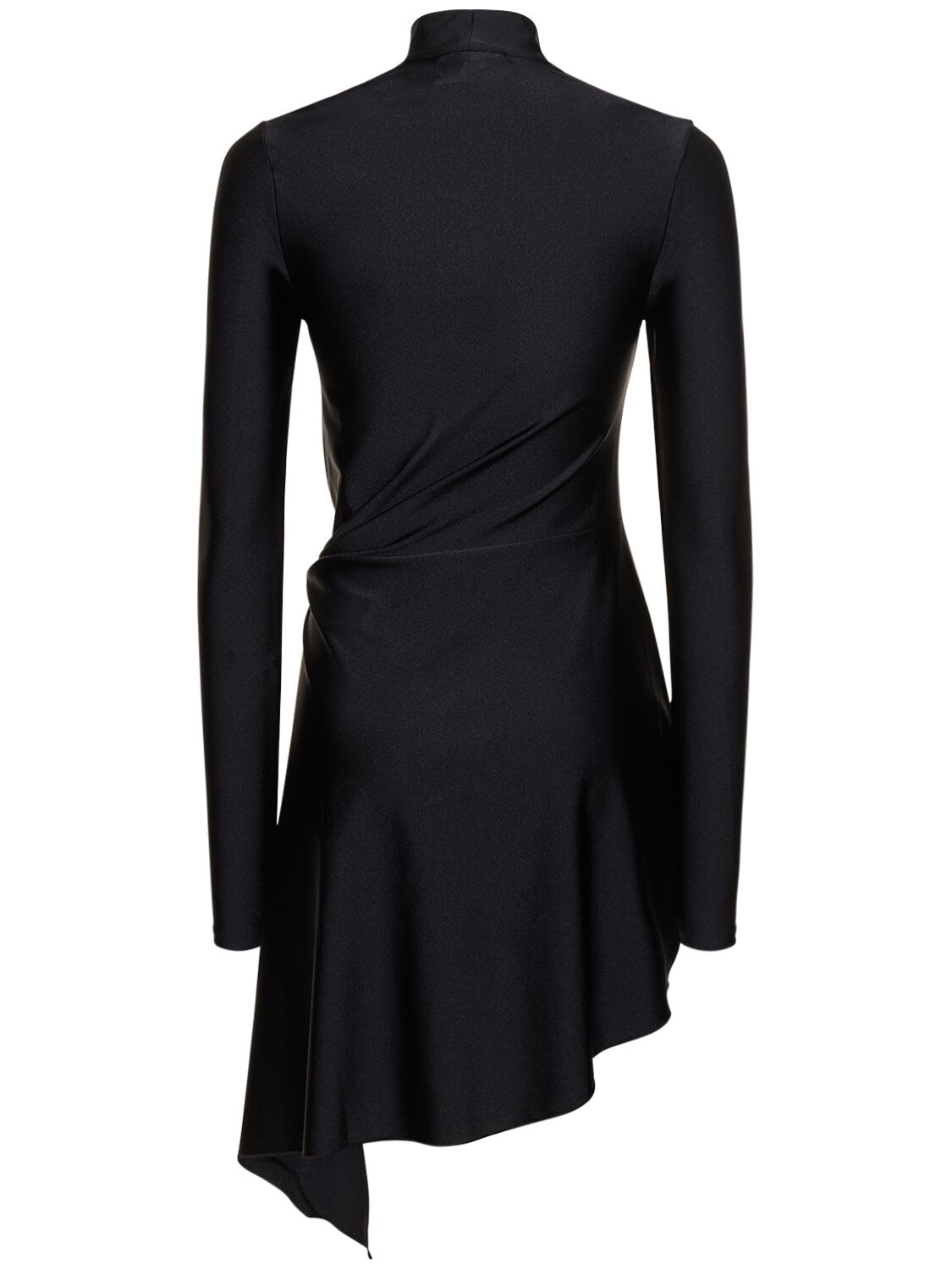 Shop Coperni High Neck Draped Mini Dress In Black