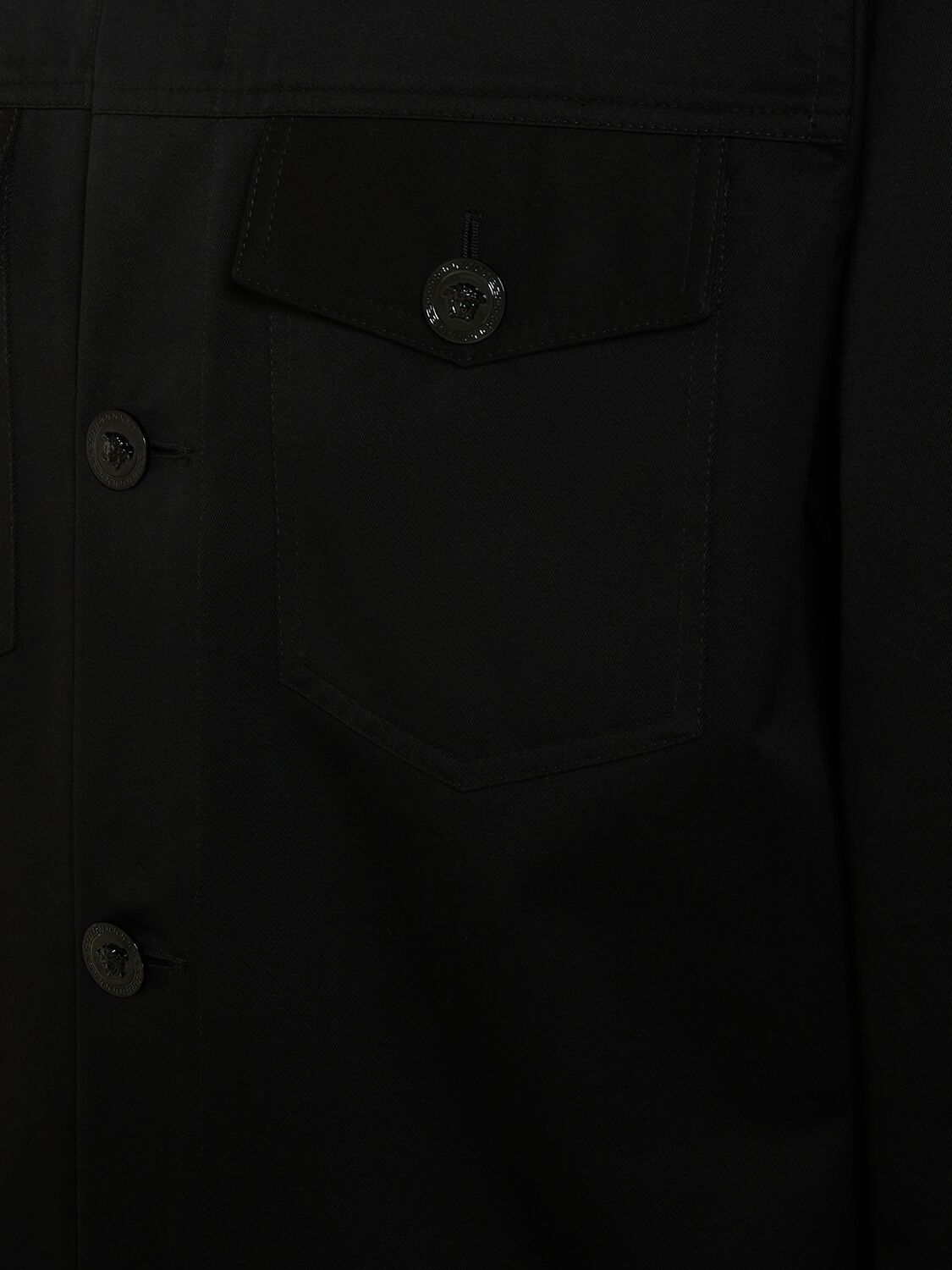 Shop Versace Cotton Gabardine Blouson In Black