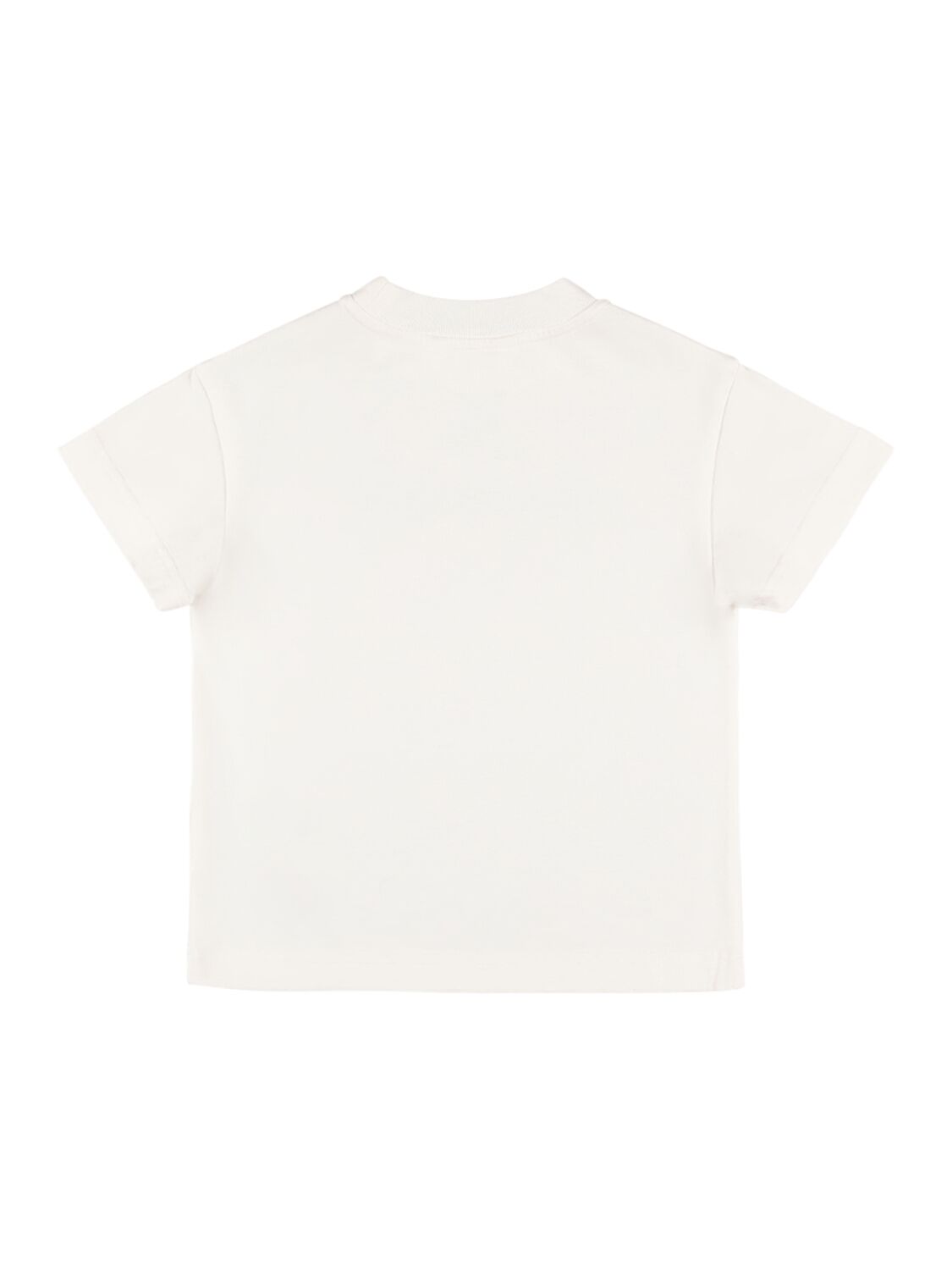 Shop Palm Angels Neon Logo Cotton T-shirt In Off-white