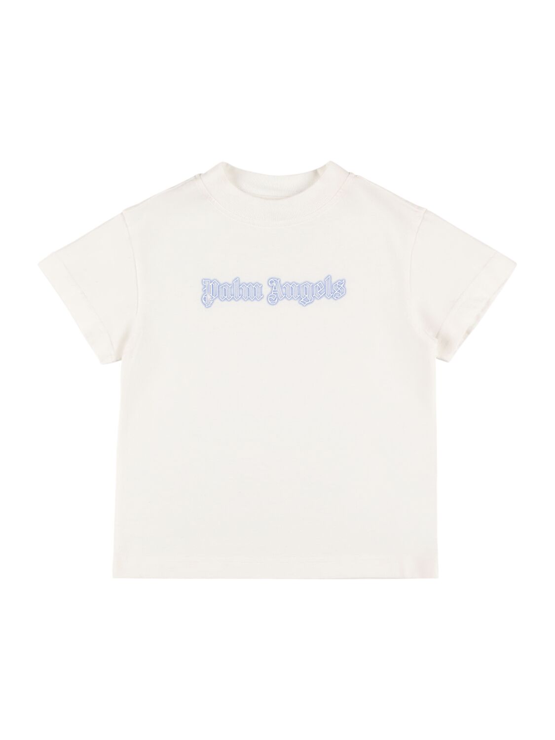 Palm Angels Kids' T-shirt Aus Baumwolle Mit Neonlogo In Off-white