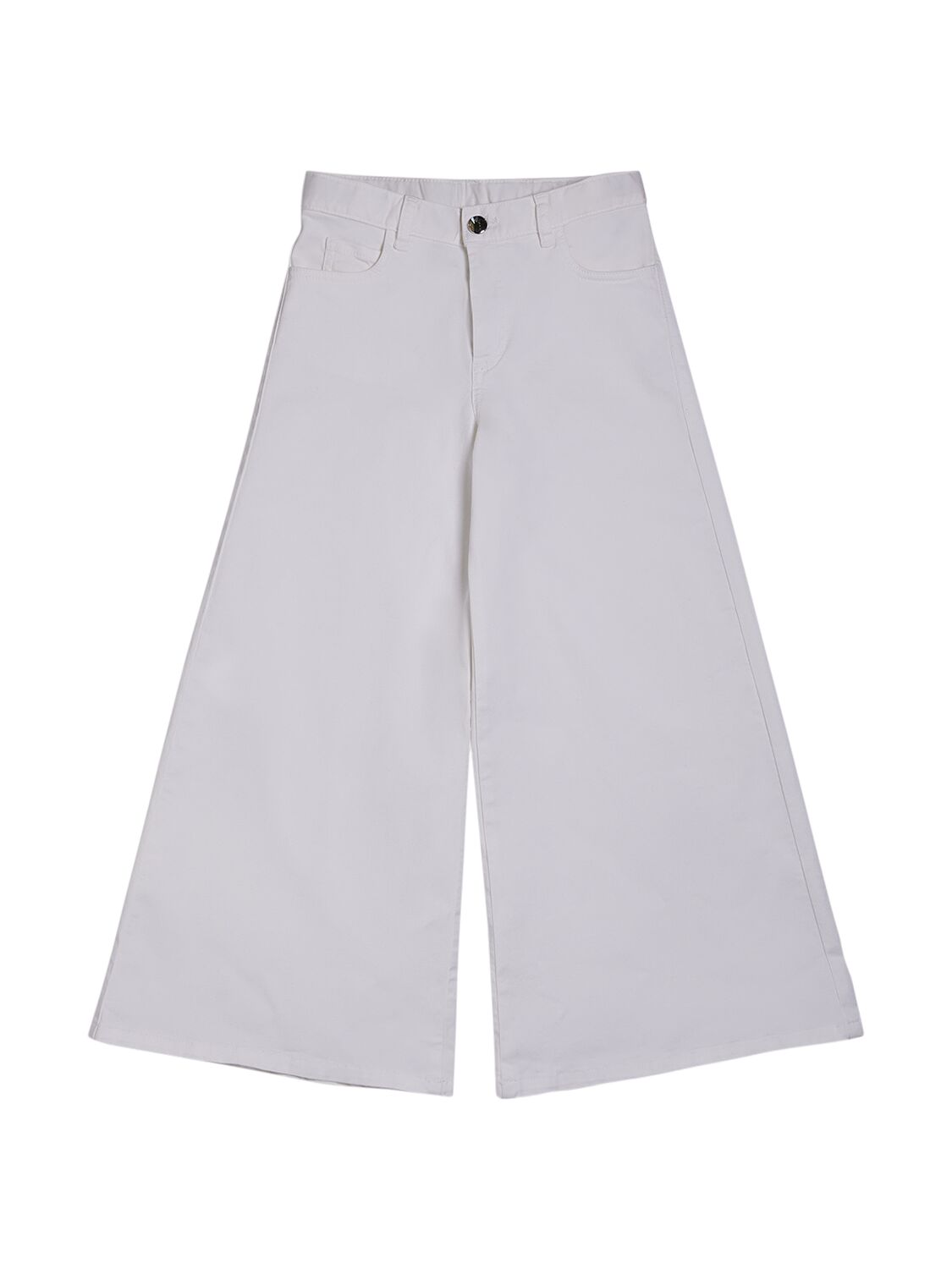 Marni Junior Kids' Wide Stretch Cotton Blend Pants In White