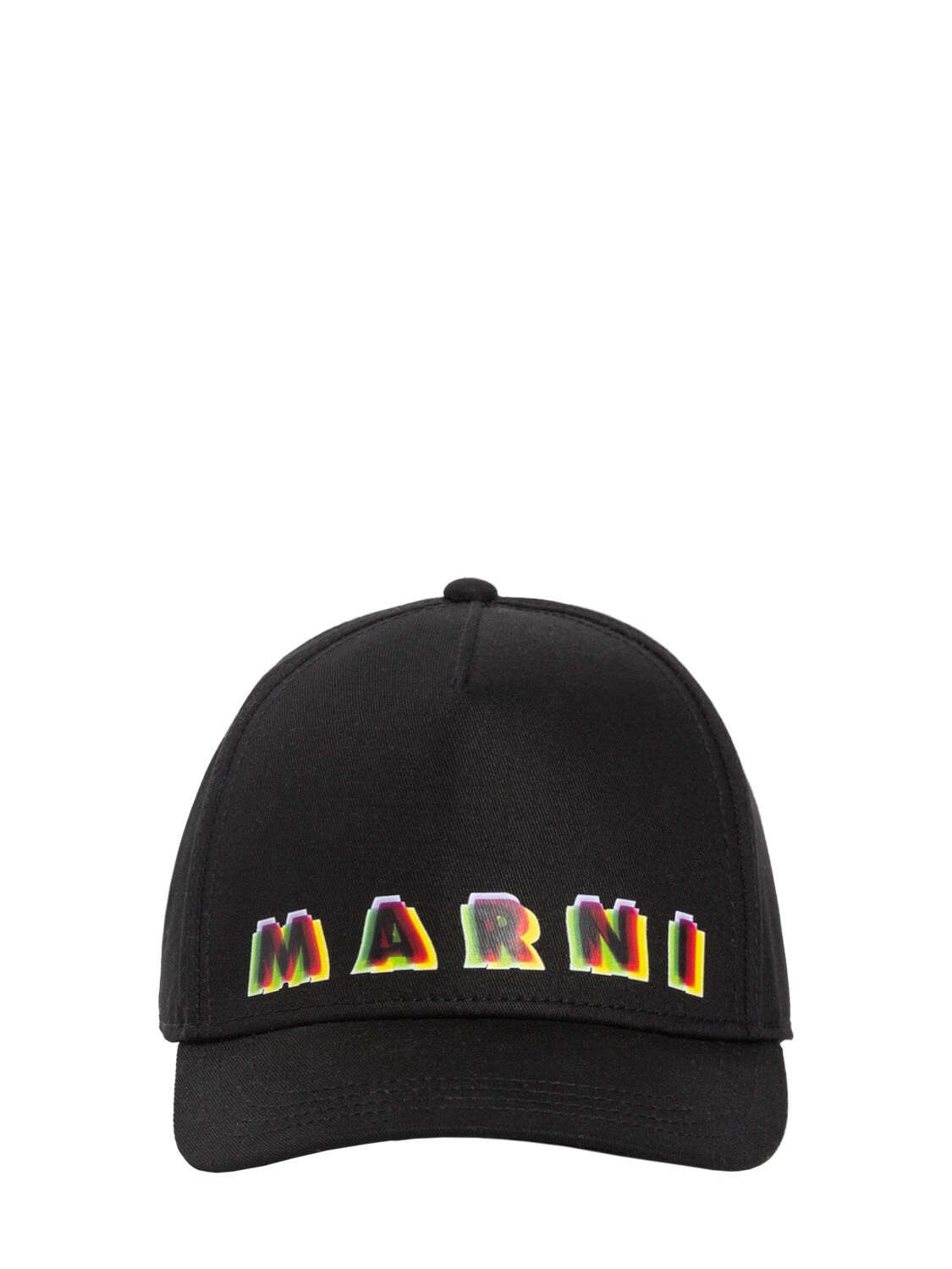 Marni Junior Kids' Cotton Gabardine Baseball Hat In 블랙