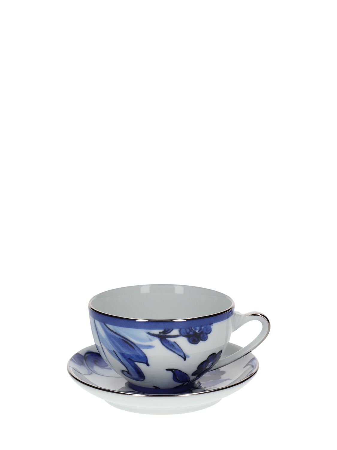 Dolce & Gabbana Dolce&gabbana Blu Meditteraneo Fiore Piccolo Espresso Cup & Saucer Set In Multicolor