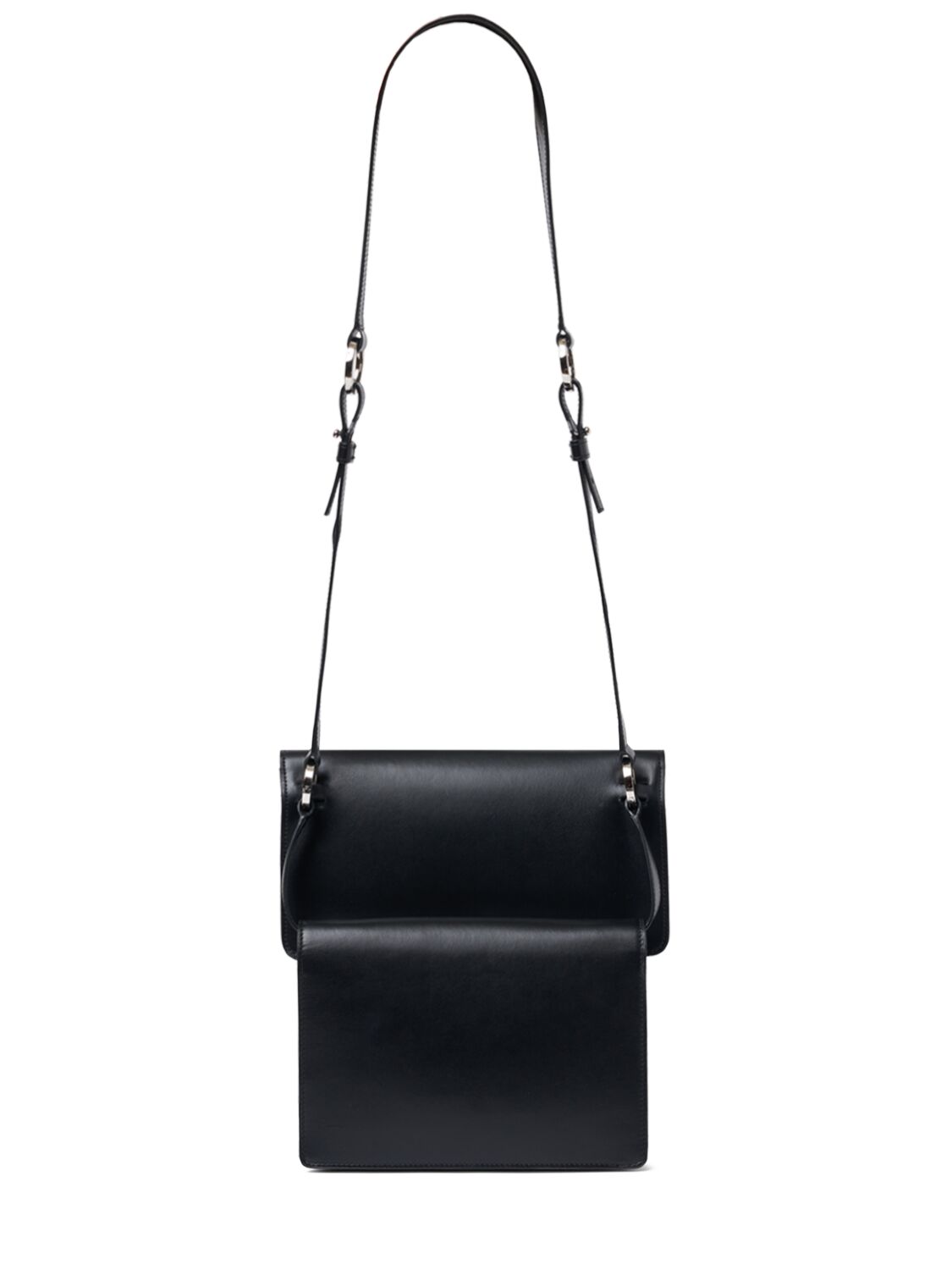 Shop Versace Leather Crossbody Bag In Black,palladium