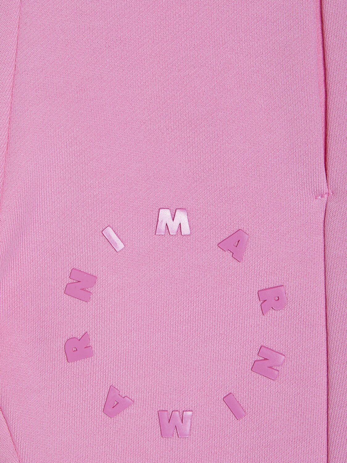 Shop Marni Junior Circle Logo Cotton Sweat Pants In Pink