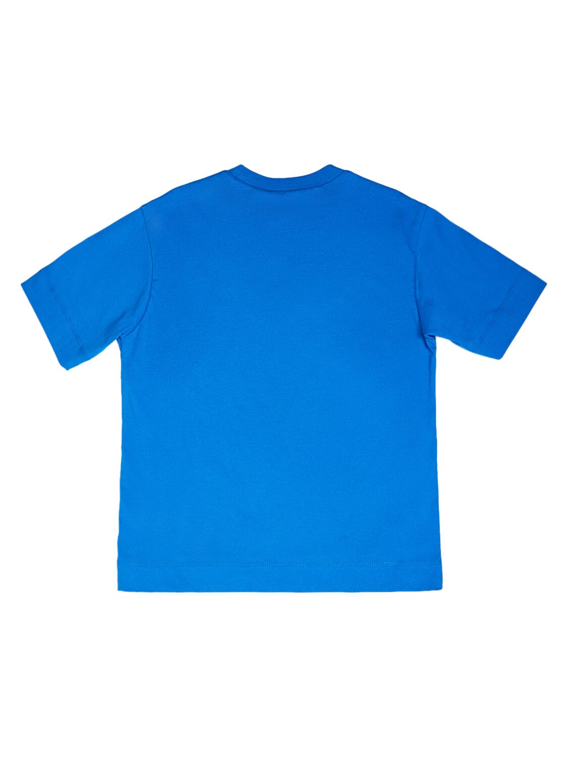 Shop Marni Junior Logo Print Cotton Jersey T-shirt In Blue