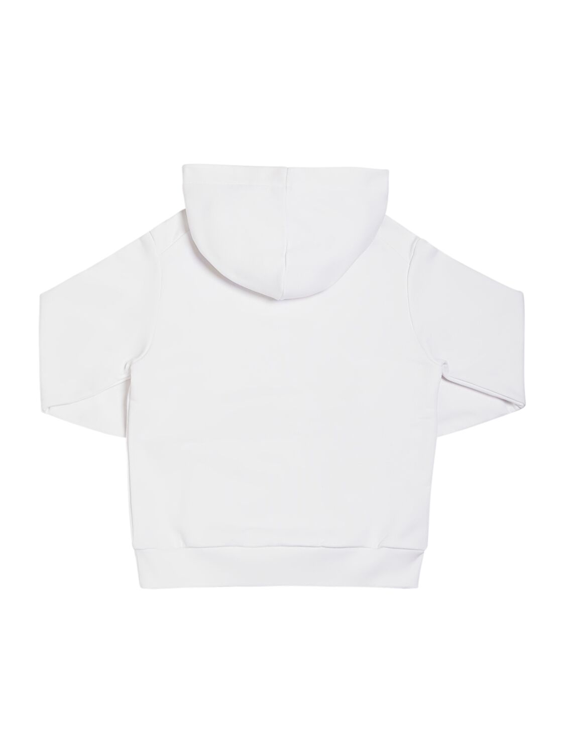 Shop Marni Junior Hooded Cotton Sweatshirt In White