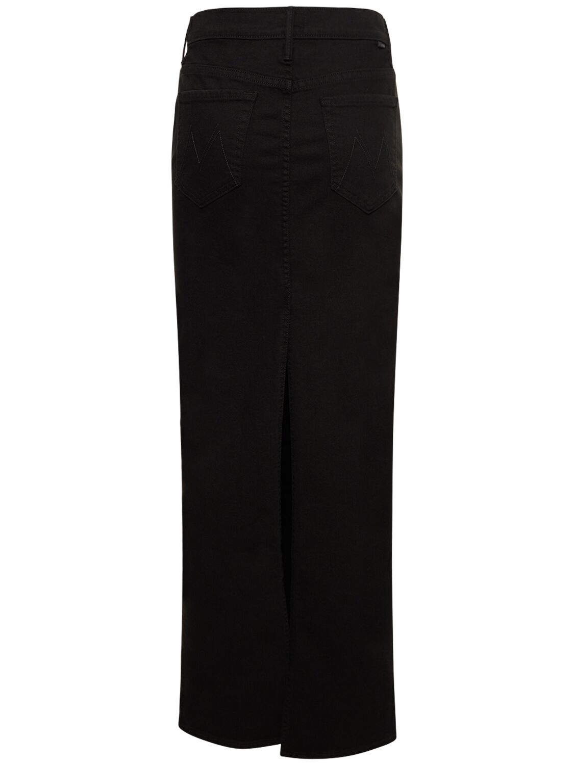 Mother The Flagpole Stretch Cotton Midi Skirt In Black