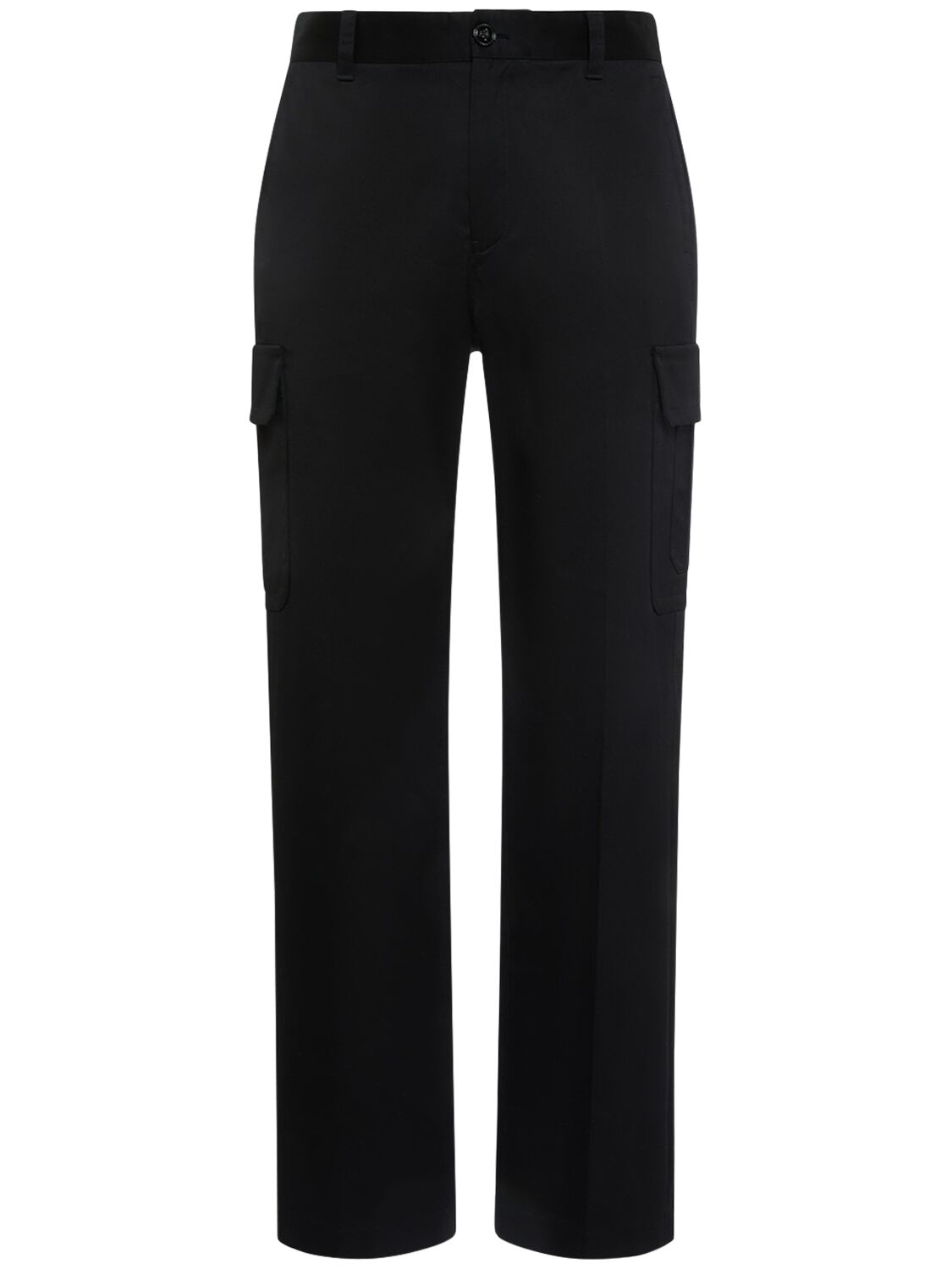 Versace Tailored Wool Twill Formal Trousers In Black
