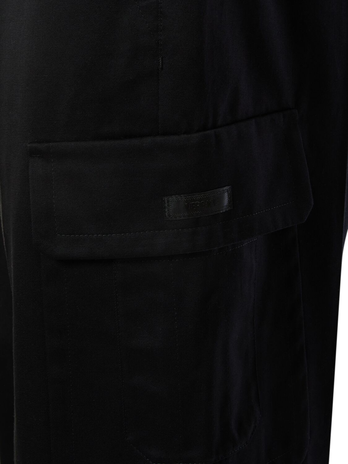 Shop Versace Tailored Wool Twill Formal Pants In Black