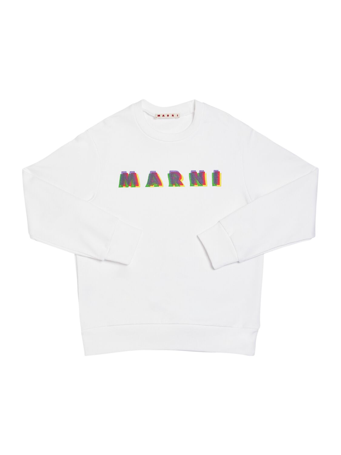 Marni Junior Kids' Logo Print Cotton Sweatshirt In White