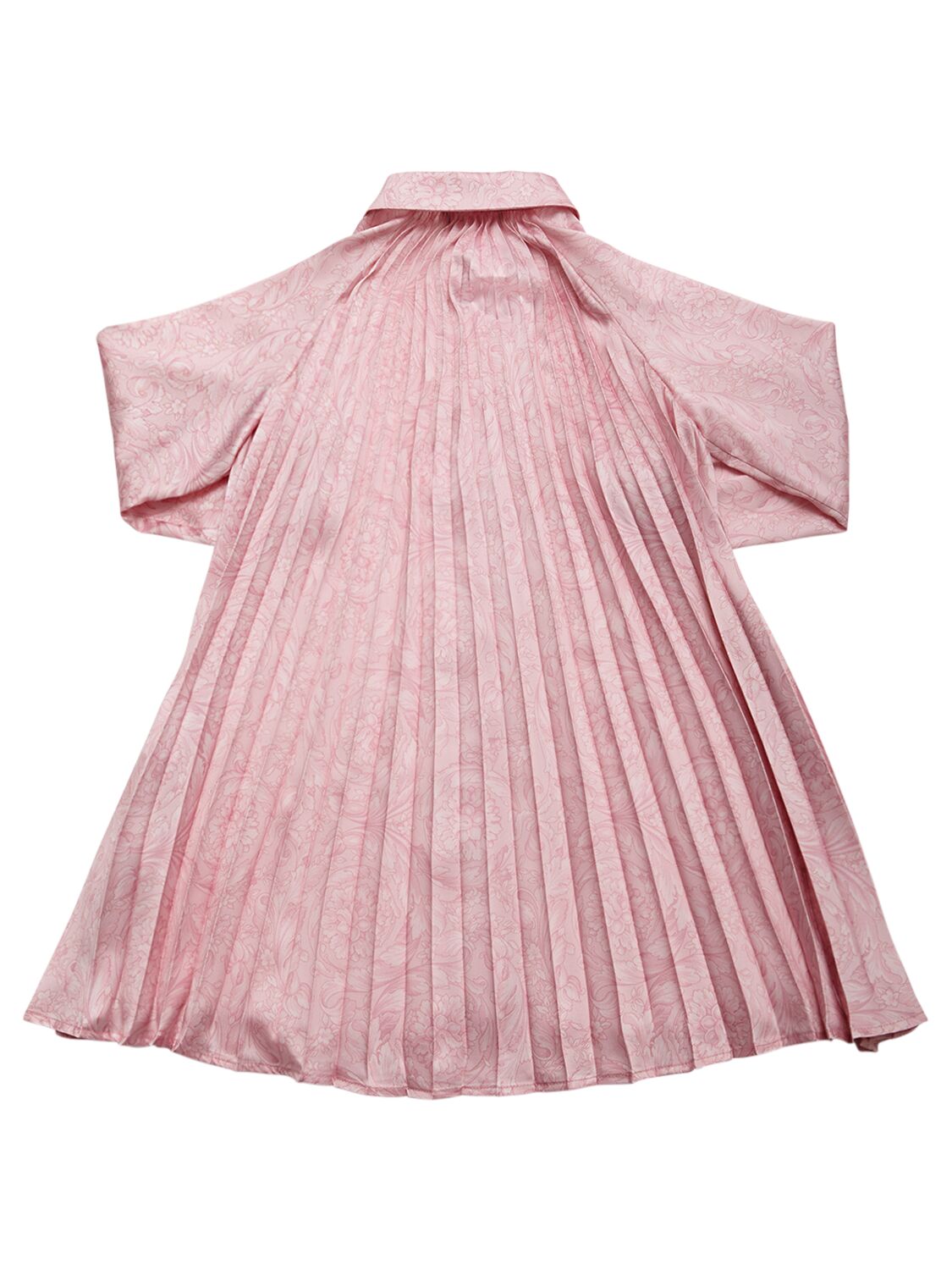 Shop Versace Barocco Print Twill Dress In Pink