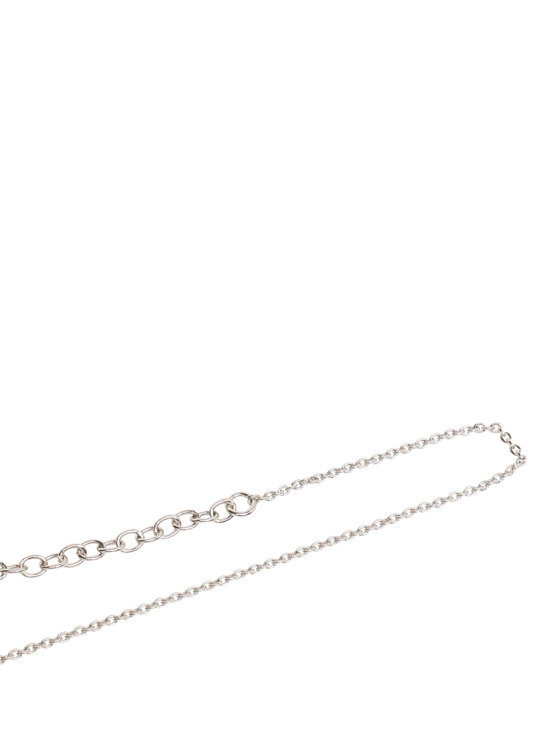 Shop Versace Metal Necklace Logo Charm In 3j030-palladium