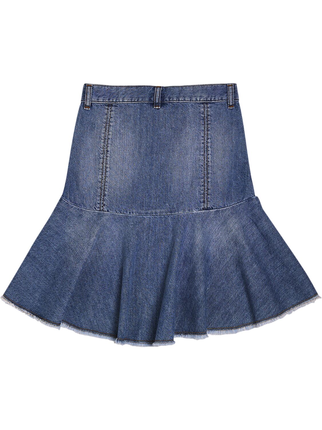 Shop Marni Junior Light Denim Asymmetric Mini Skirt