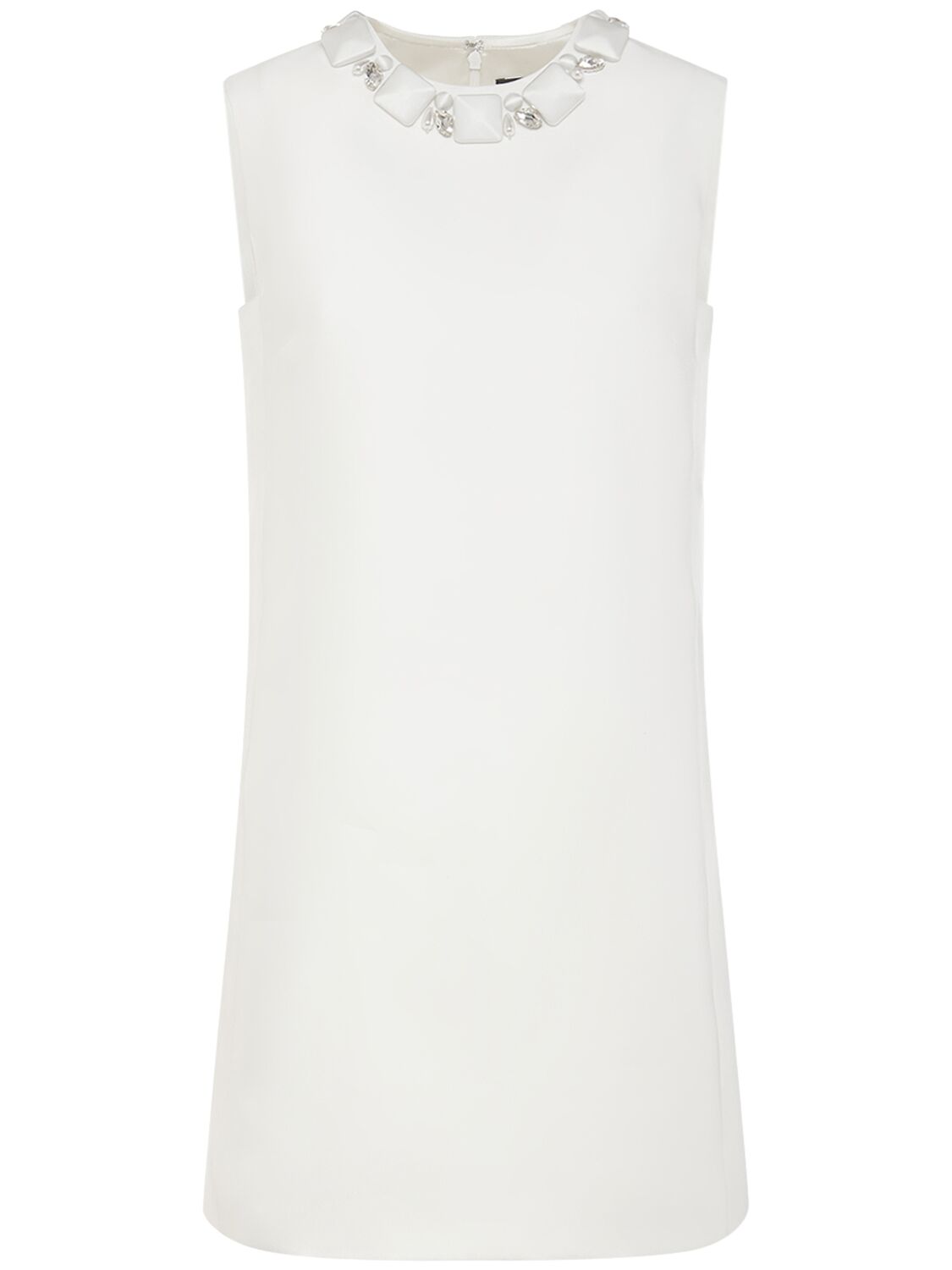 Shop Versace Silk Blend Duchesse Mini Dress In White