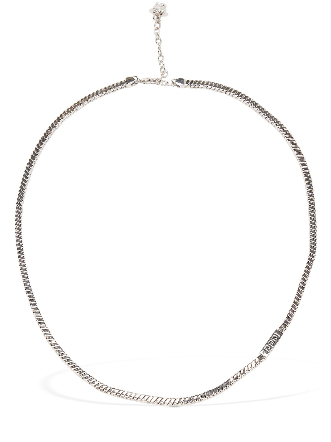 Versace Metal Plaque Necklace In 3j030-palladium