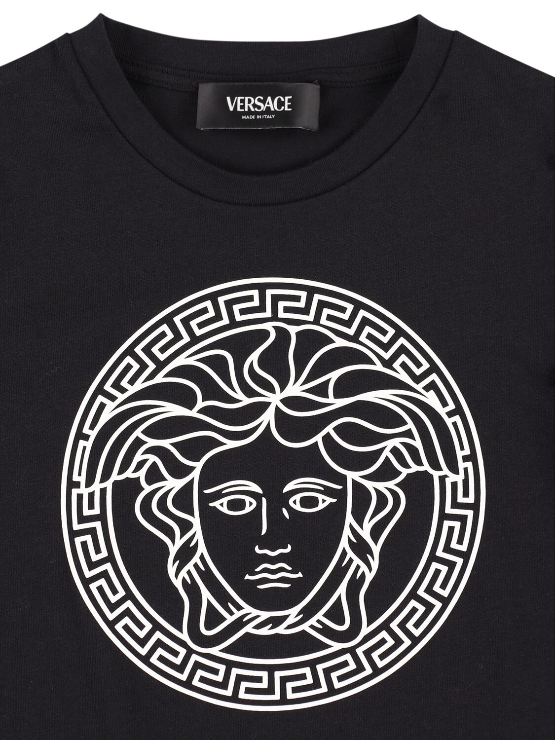 Shop Versace Printed Medusa Cotton Jersey T-shirt In Schwarz,weiss