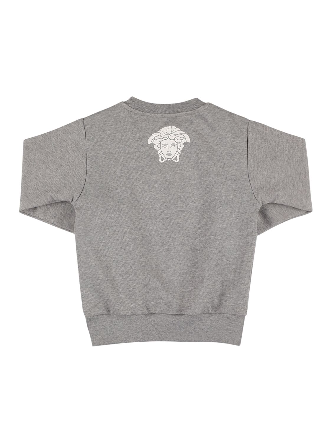 Shop Versace Medusa Printed Crewneck Sweatshirt In Grey,white