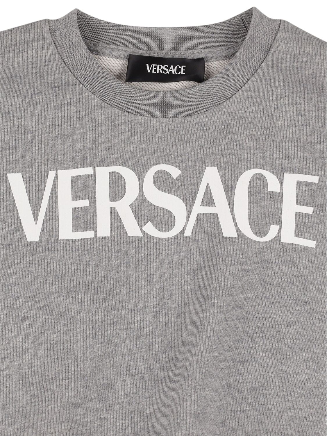 Shop Versace Medusa Printed Crewneck Sweatshirt In Grey,white